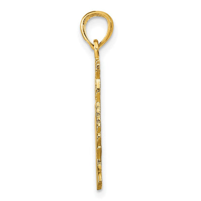 14K Gelbgold Polierter Katzen-Charm