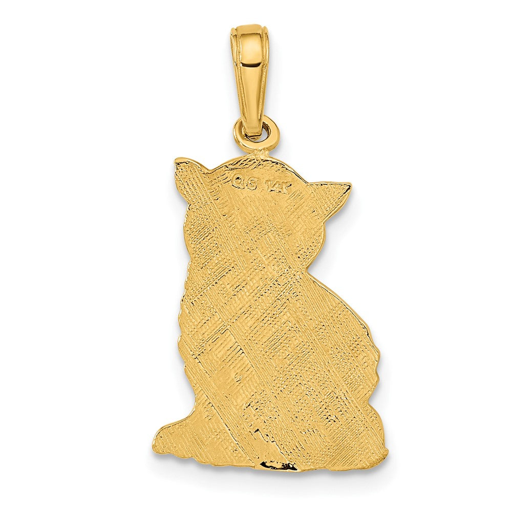 14K Gelbgold Polierter Katzen-Charm