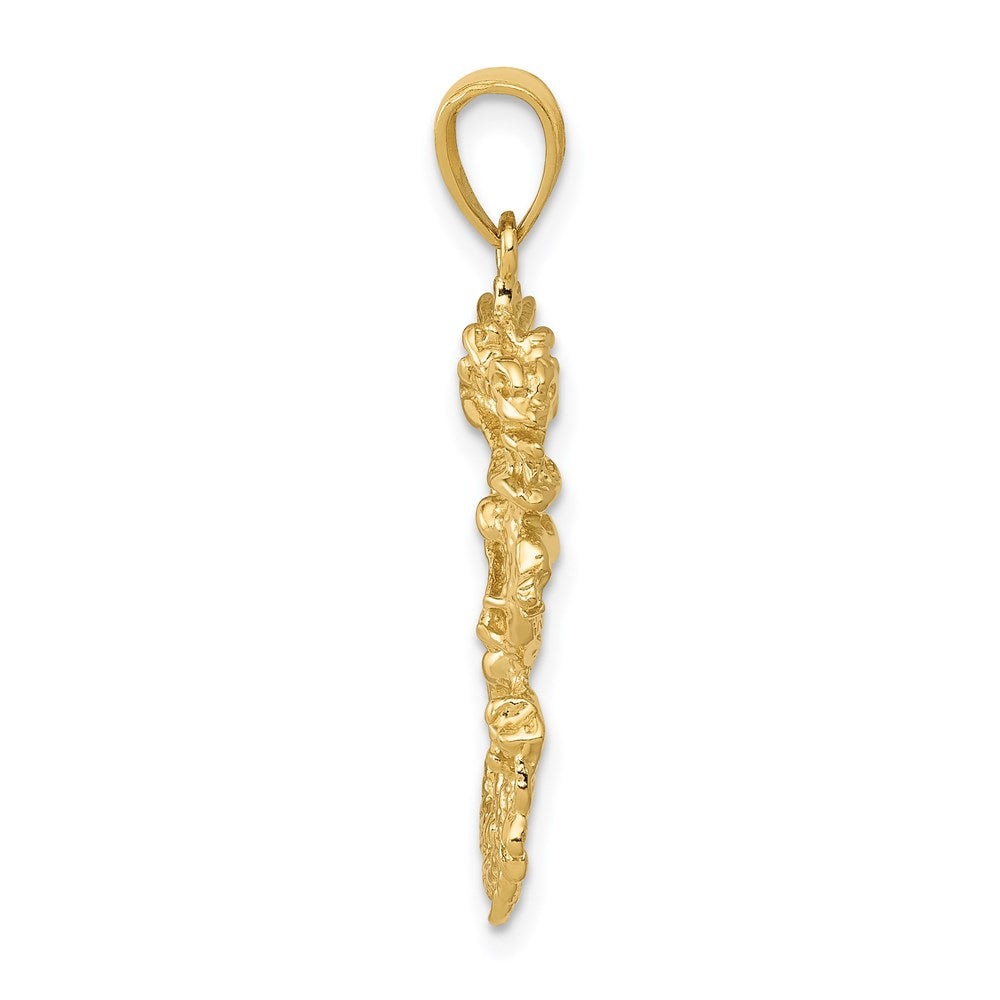 14K Gelbgold massiver 3-D Drachen-Anhänger