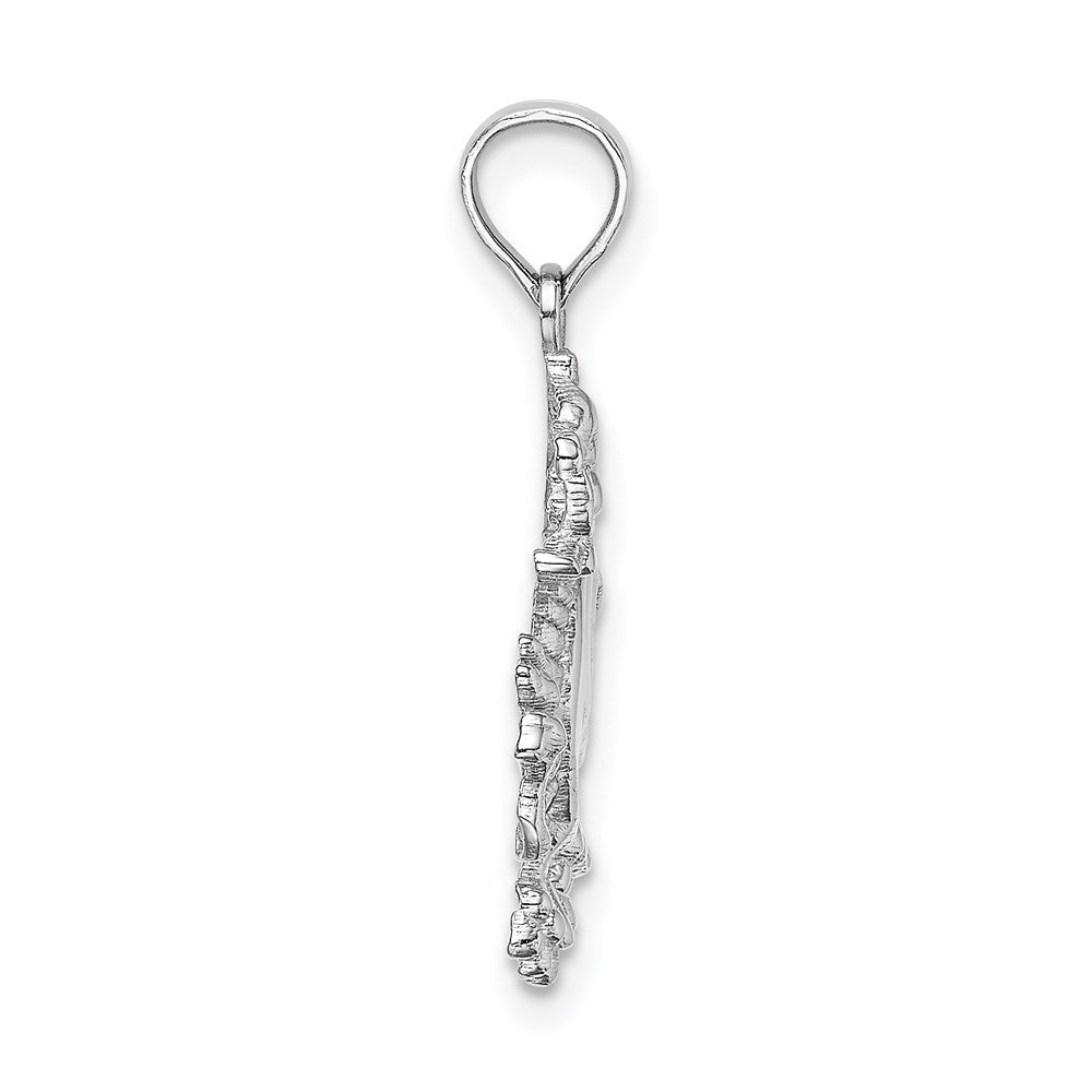 14K Weißgold Klein Drache Charm