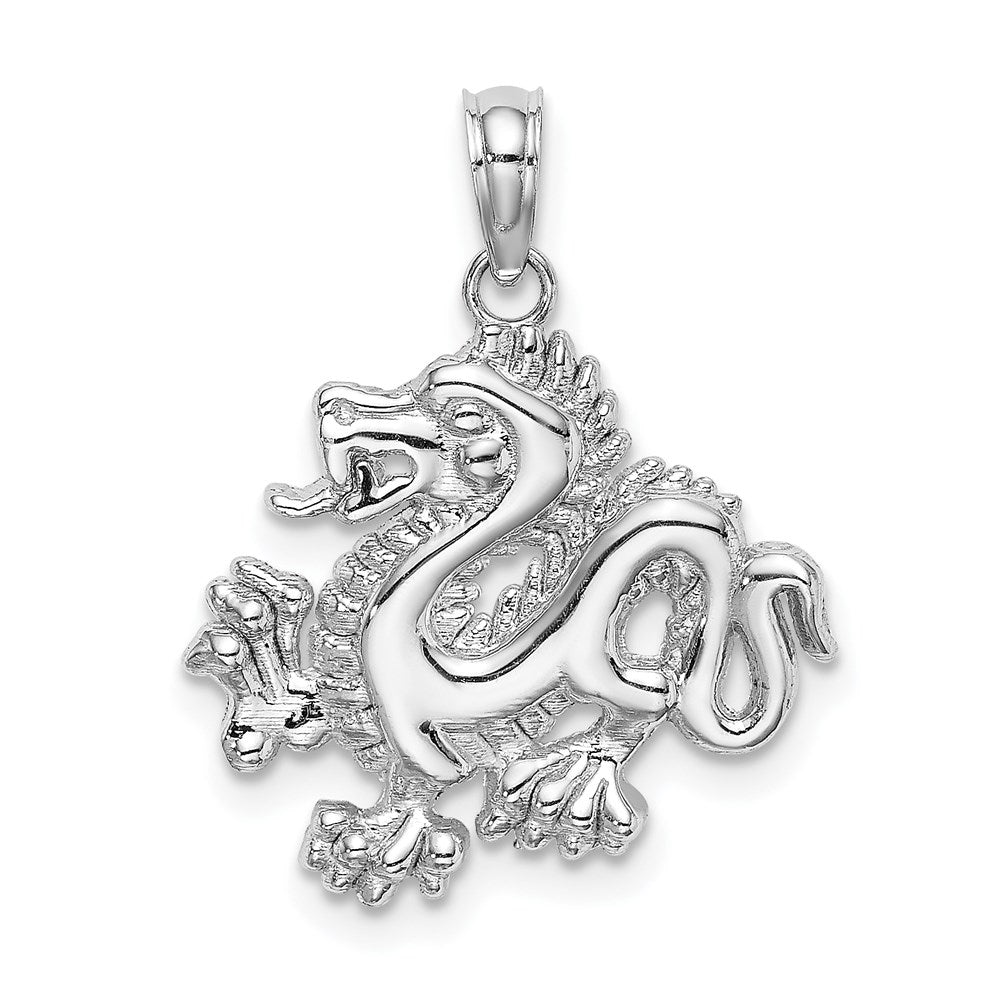 14K Weißgold Klein Drache Charm