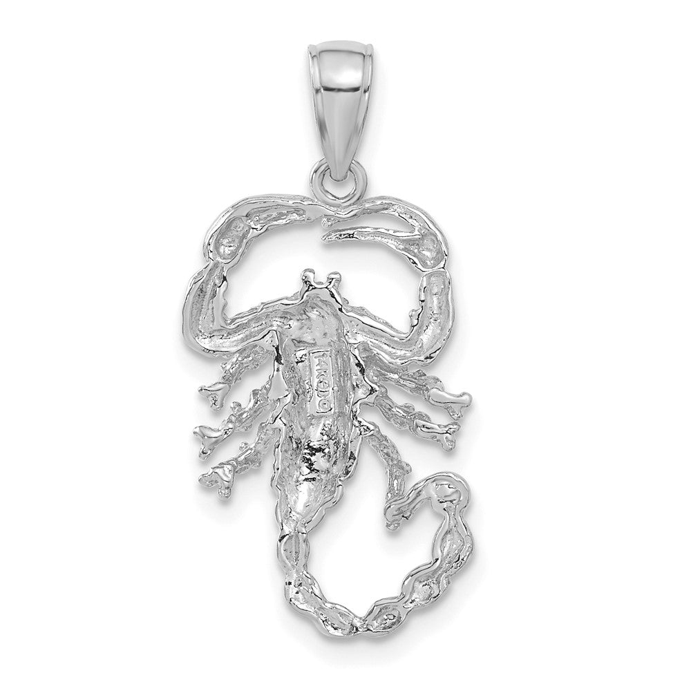 Anhänger Skorpion aus 14K Weißgold, massiv, poliert, offene Rückseite