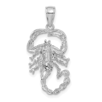 Anhänger Skorpion aus 14K Weißgold, massiv, poliert, offene Rückseite