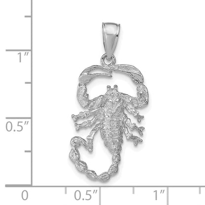 Anhänger Skorpion aus 14K Weißgold, massiv, poliert, offene Rückseite
