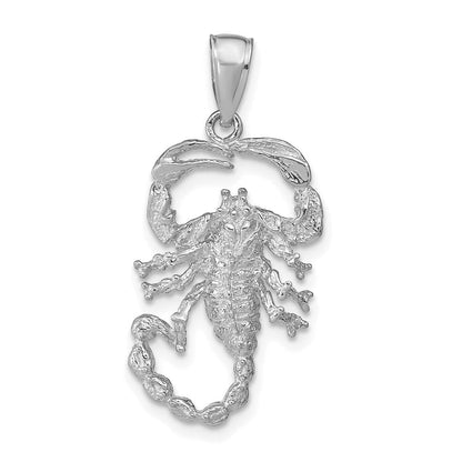 Anhänger Skorpion aus 14K Weißgold, massiv, poliert, offene Rückseite