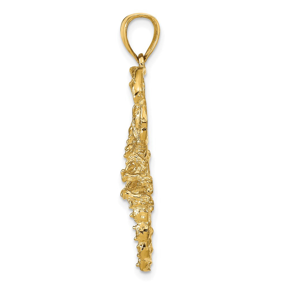 14K Gelbgold Massiver Polierter Offener Skorpion-Anhänger