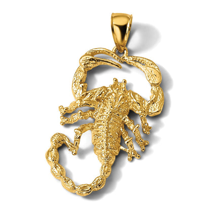 14K Gelbgold Massiver Polierter Offener Skorpion-Anhänger