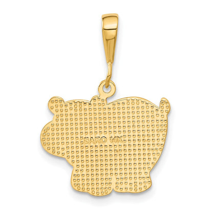 14K Gelbgold Poliert Hippopotamus-Anhänger