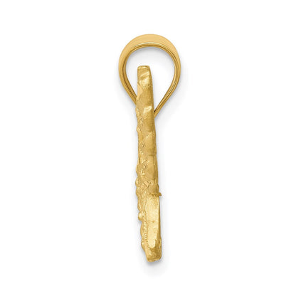 14K Gelbgold Adler-Anhänger, satiniert, diamantiert