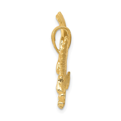 14K Gelbgold massiver polierter Adler-Anhänger