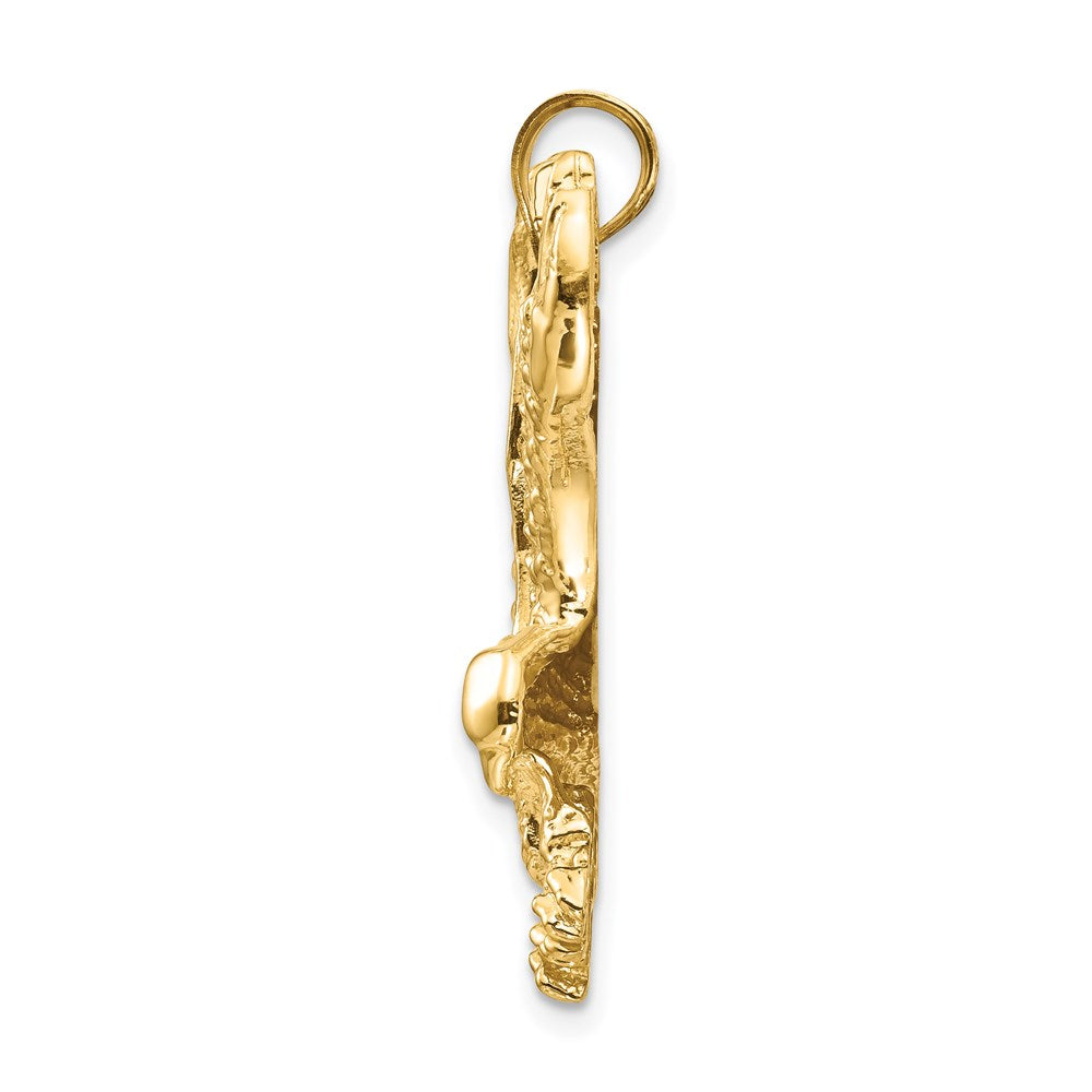 14K Gelbgold Massiv Poliert Adler-Anhänger