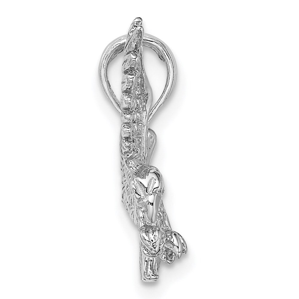 14K Weißgold Landender Adler Charm mit strukturierter Oberfläche