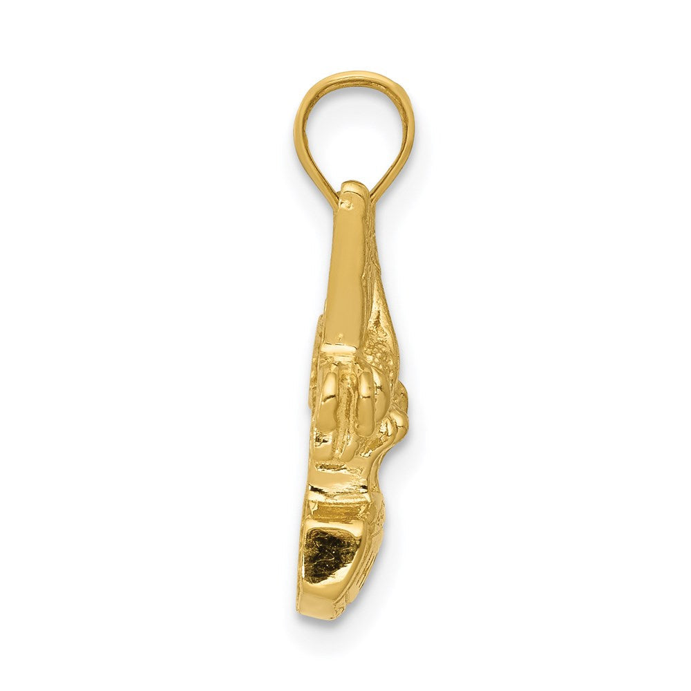 14K Gelbgold Biene auf Honigglas-Anhänger