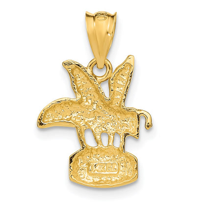 14K Gelbgold Biene auf Honigglas-Anhänger