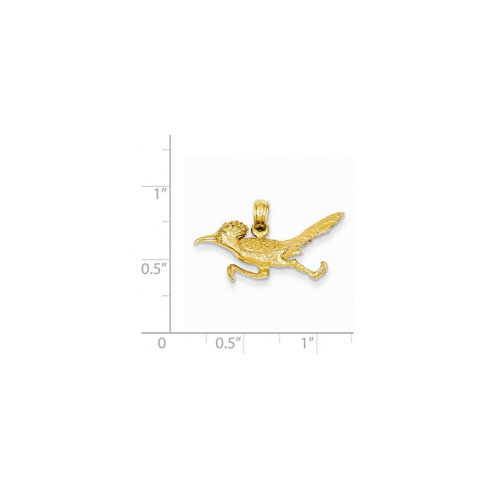14K Gelbgold Dreidimensionaler Roadrunner-Anhänger