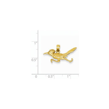 14K Gelbgold Dreidimensionaler Roadrunner-Anhänger