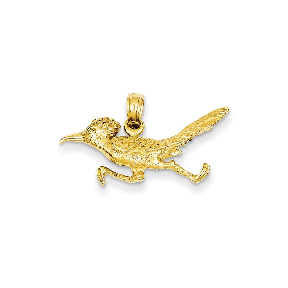 14K Gelbgold Dreidimensionaler Roadrunner-Anhänger
