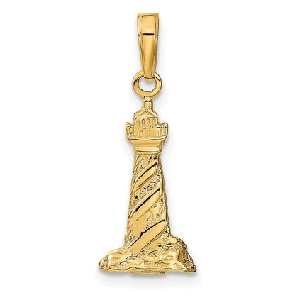 14K Gelbgold 3D-Anhänger „Leuchtturm St. Augustine“