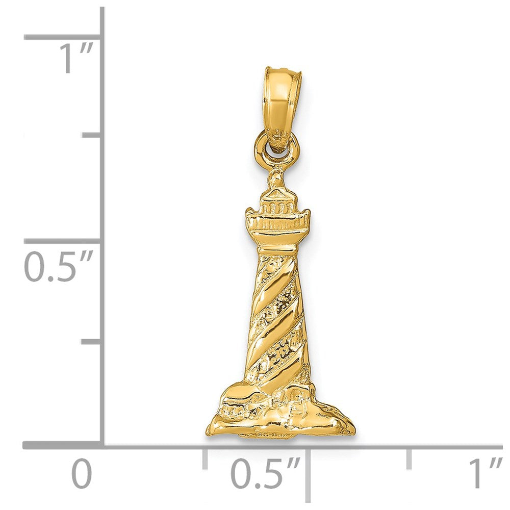 14K Gelbgold 3D-Anhänger „Leuchtturm St. Augustine“