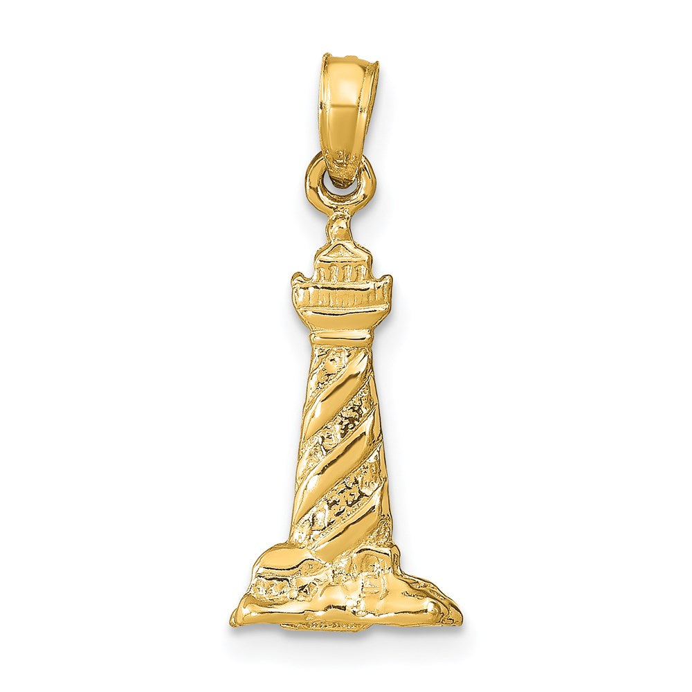 14K Gelbgold 3D-Anhänger „Leuchtturm St. Augustine“