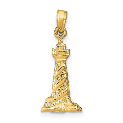 14K Gelbgold 3D-Anhänger „Leuchtturm St. Augustine“
