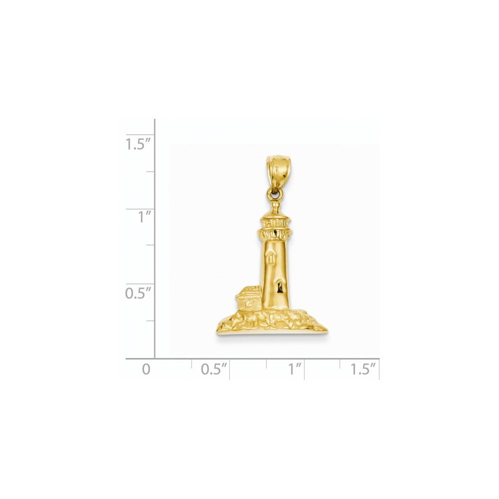 14K Gelbgold Leuchtturm-Anhänger