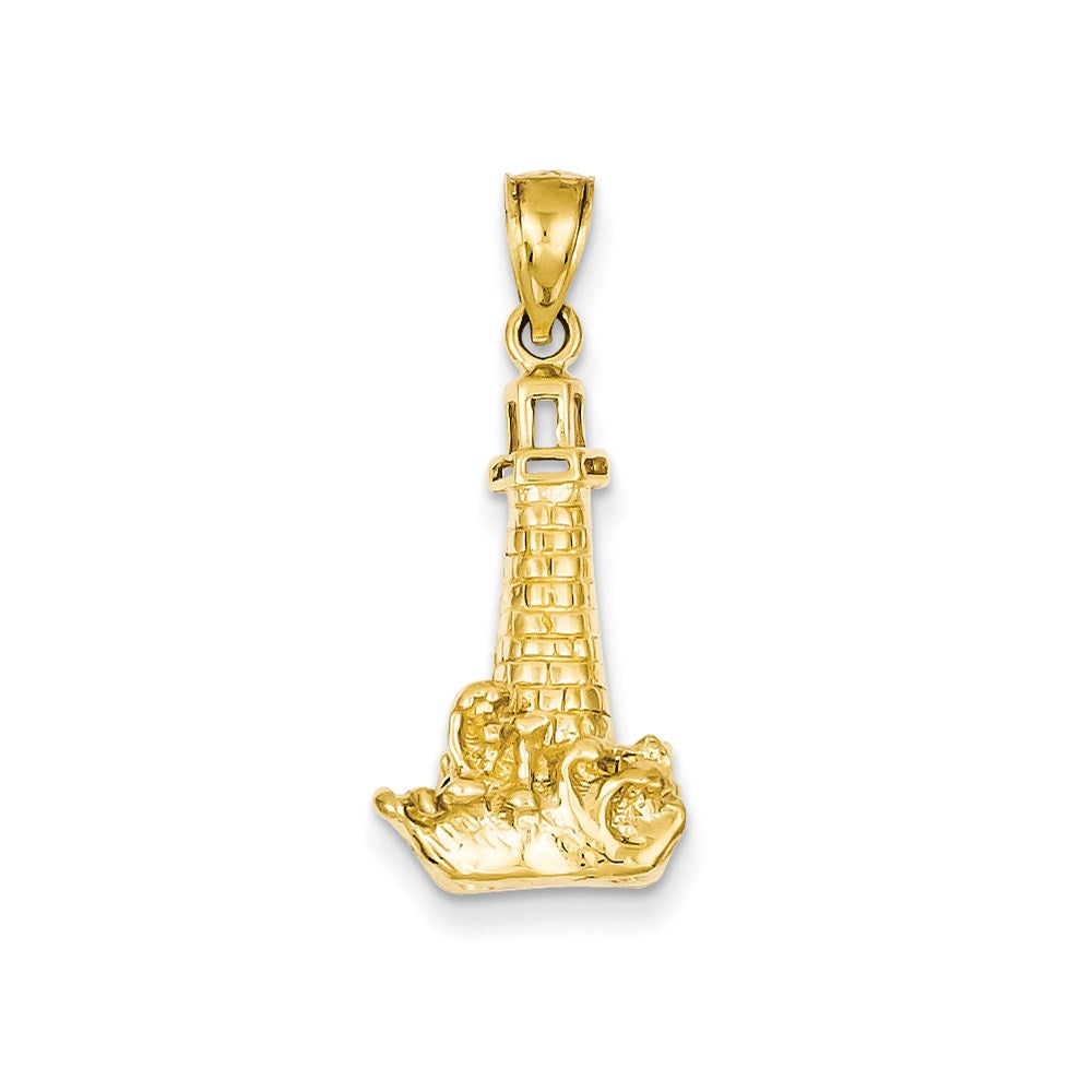 14K Gelbgold Leuchtturm-Anhänger