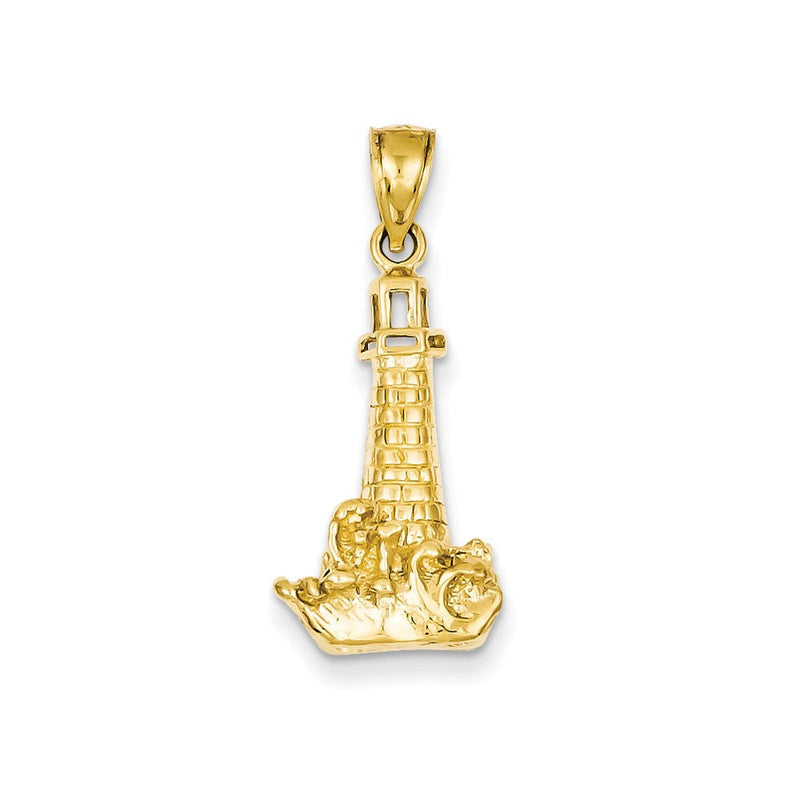 14K Gelbgold Leuchtturm-Anhänger