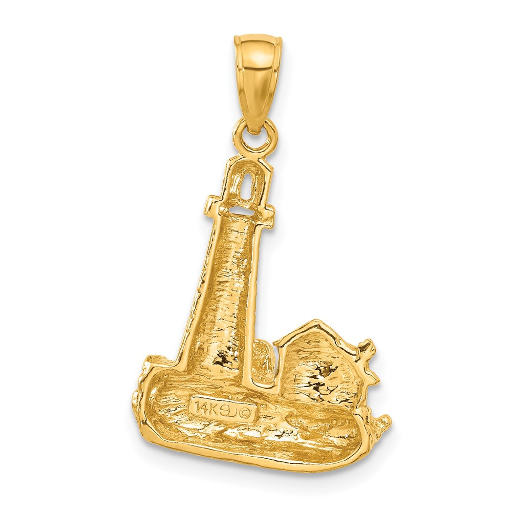 14K Gelbgold Leuchtturm-Anhänger