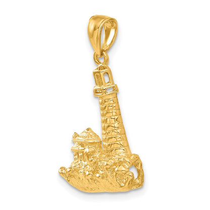 14K Gelbgold Leuchtturm-Anhänger