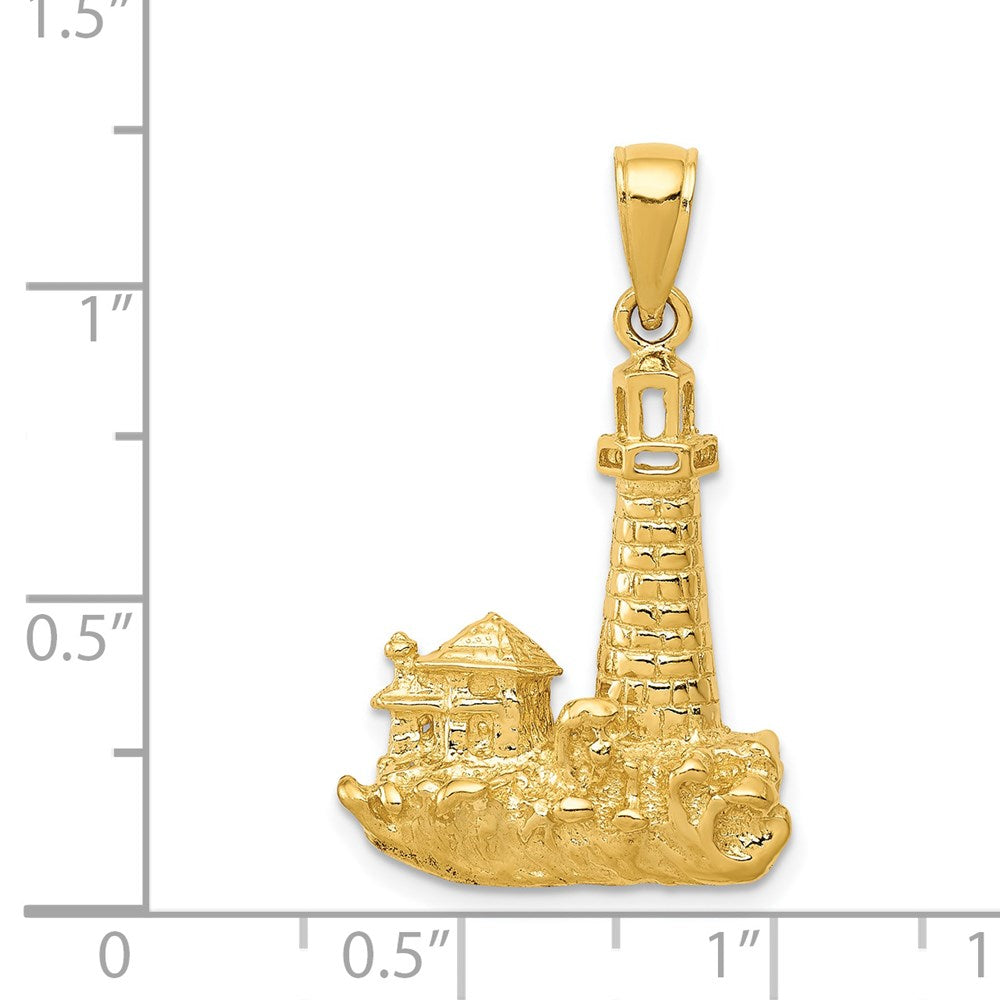 14K Gelbgold Leuchtturm-Anhänger