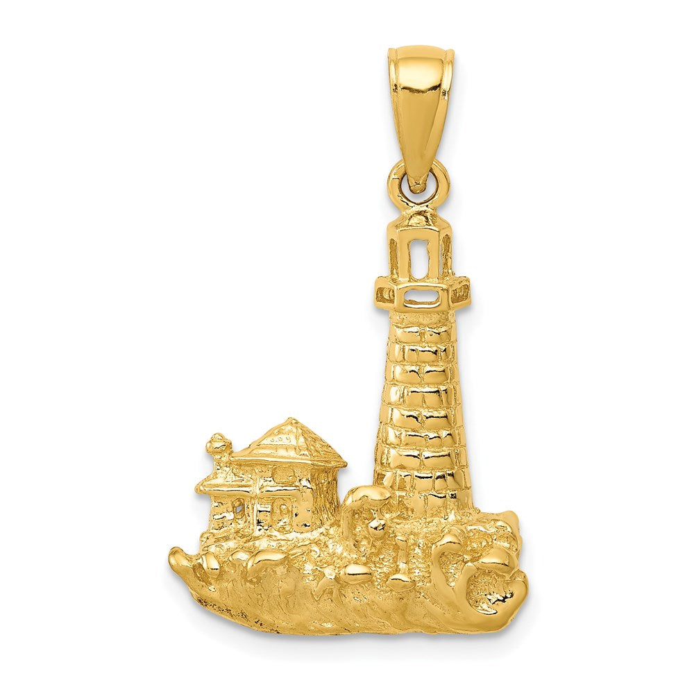 14K Gelbgold Leuchtturm-Anhänger