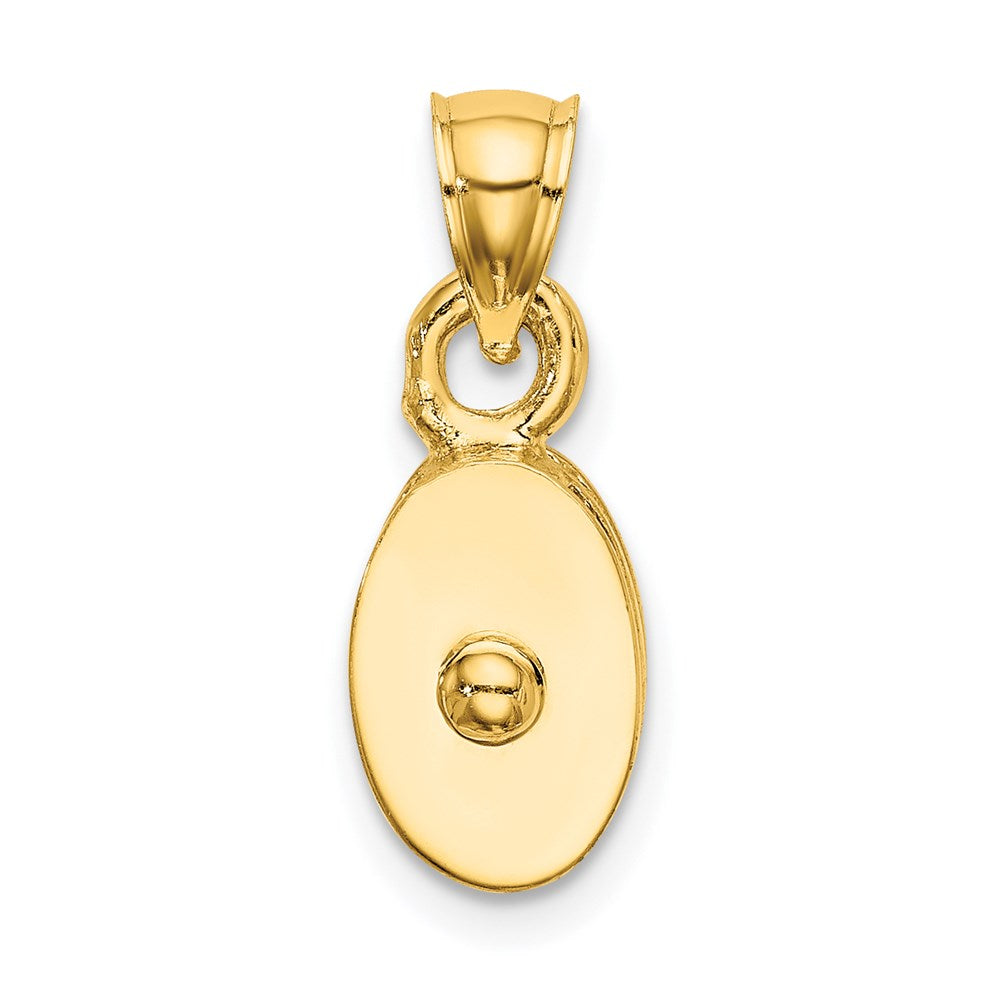 14K Gelbgold polierter 3-D beweglicher Seilrolle-Charm