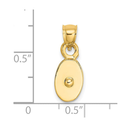 14K Gelbgold polierter 3-D beweglicher Seilrolle-Charm