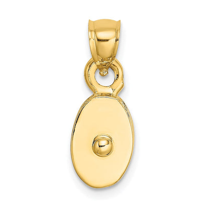 14K Gelbgold polierter 3-D beweglicher Seilrolle-Charm
