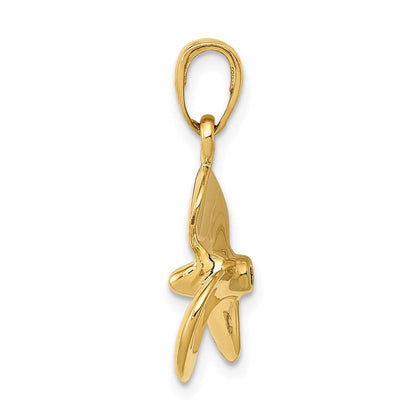 14K Gelbgold Poliert 3-D Propeller-Anhänger