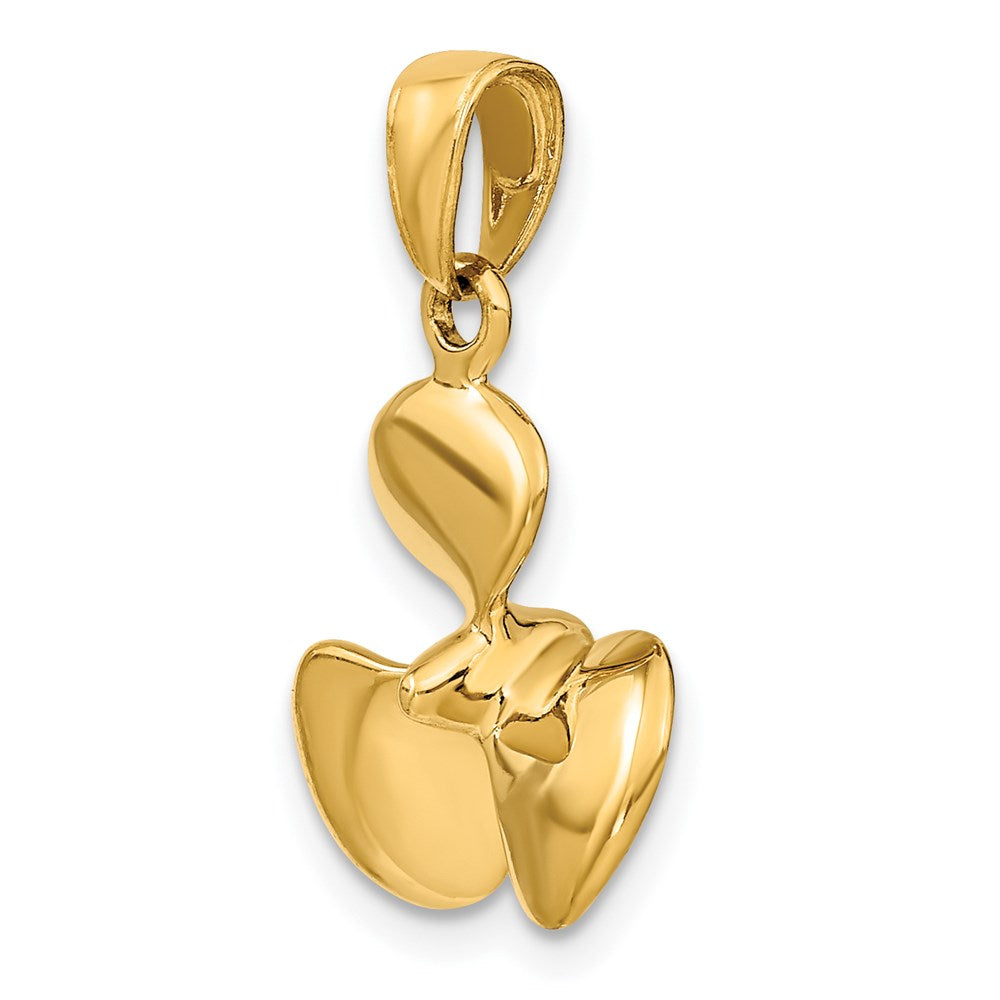 14K Gelbgold Poliert 3-D Propeller-Anhänger