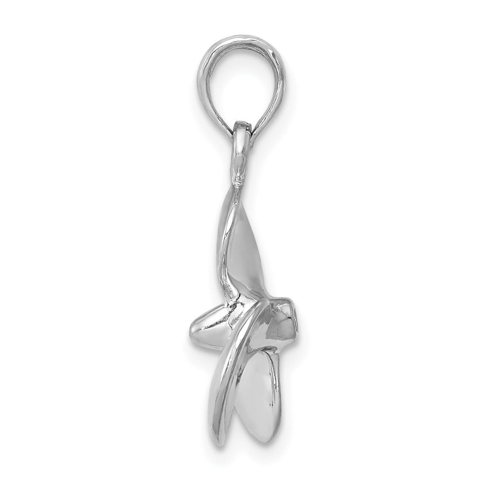 14K Weißgold Polierter 3-D Propeller-Anhänger