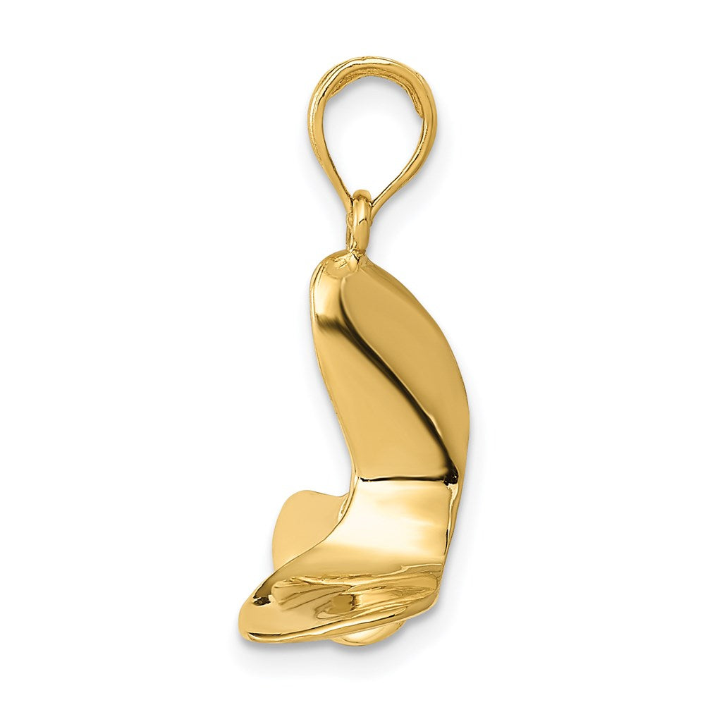 14K Gelbgold polierter 3-D-Propeller-Anhänger