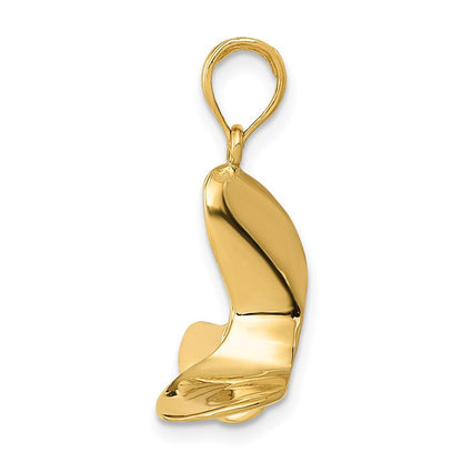 14K Gelbgold polierter 3-D-Propeller-Anhänger
