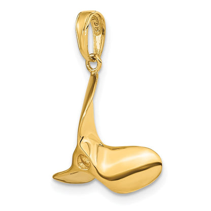 14K Gelbgold polierter 3-D-Propeller-Anhänger