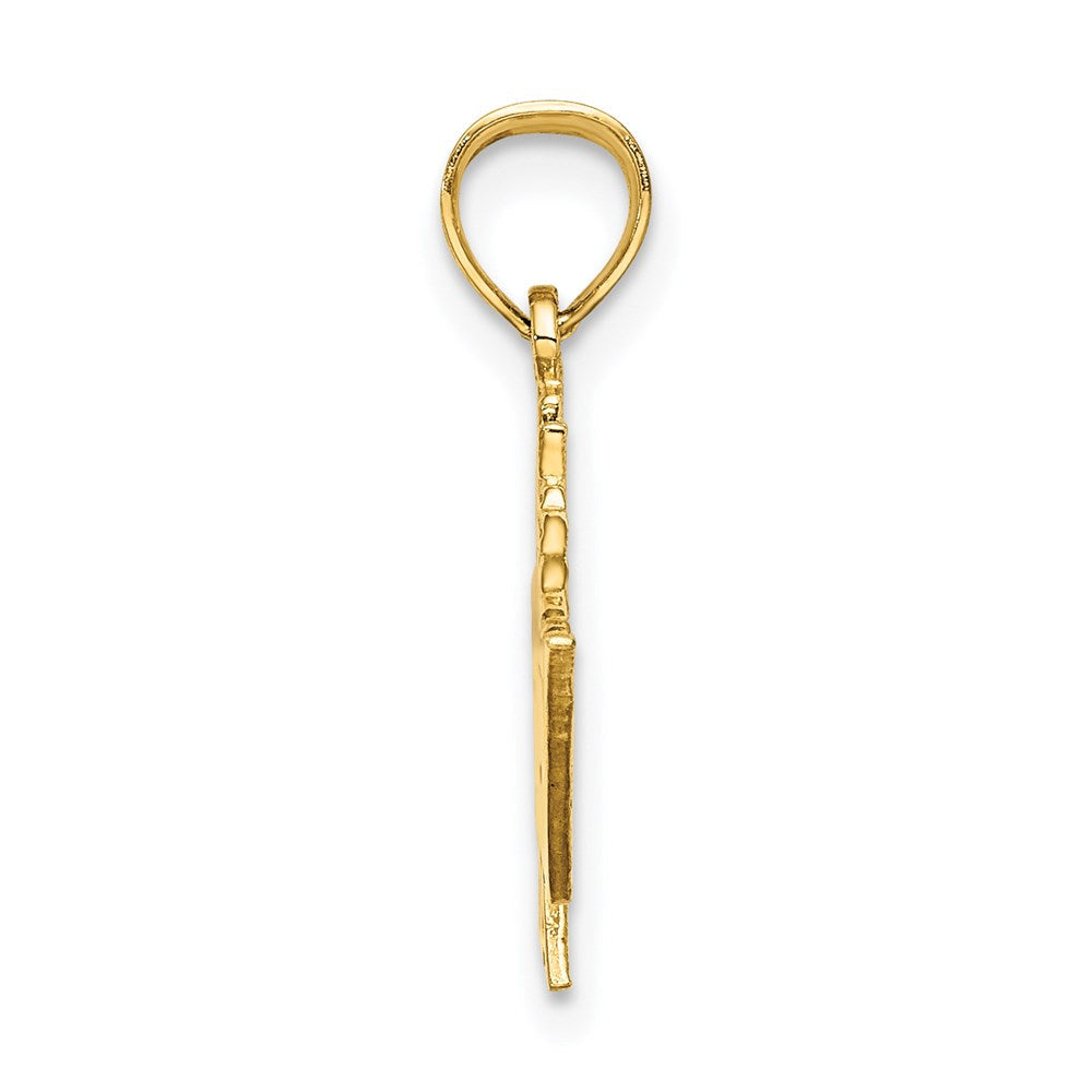 14K Gelbgold massiver polierter BERMUDA-Kreuzfahrtschiff-Charm