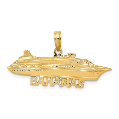 14K Gelbgold BAHAMAS Kreuzfahrtschiff-Anhänger