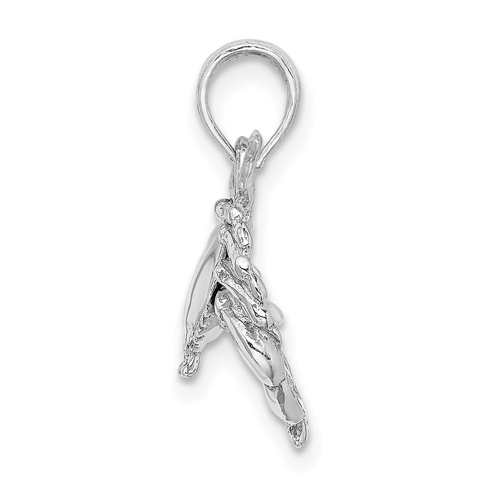 14K Weißgold Stein-Krabben-Charm