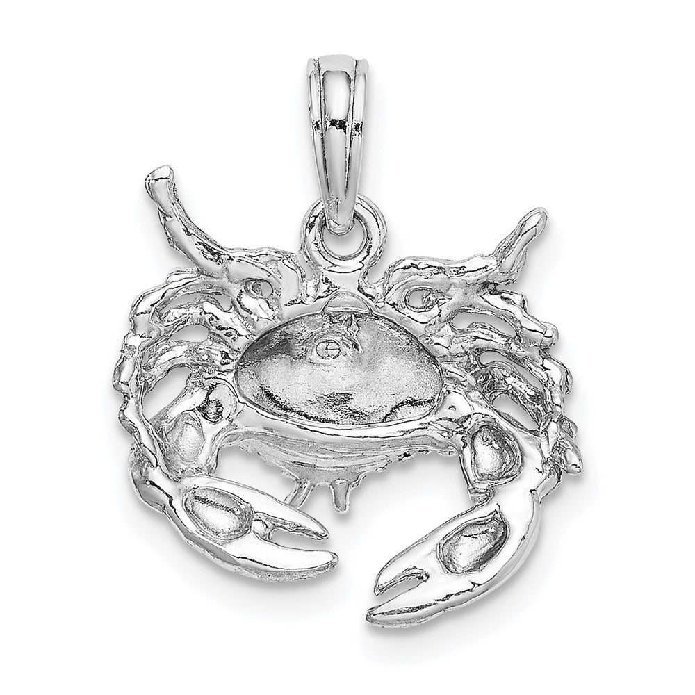 14K Weißgold Stein-Krabben-Charm