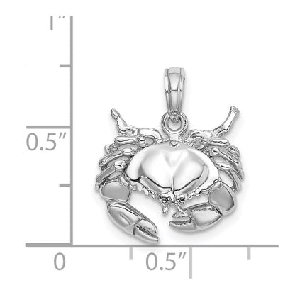 14K Weißgold Stein-Krabben-Charm