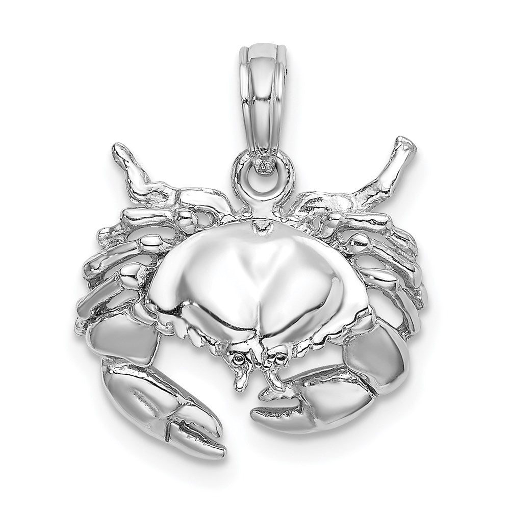 14K Weißgold Stein-Krabben-Charm