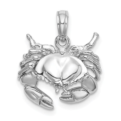 14K Weißgold Stein-Krabben-Charm