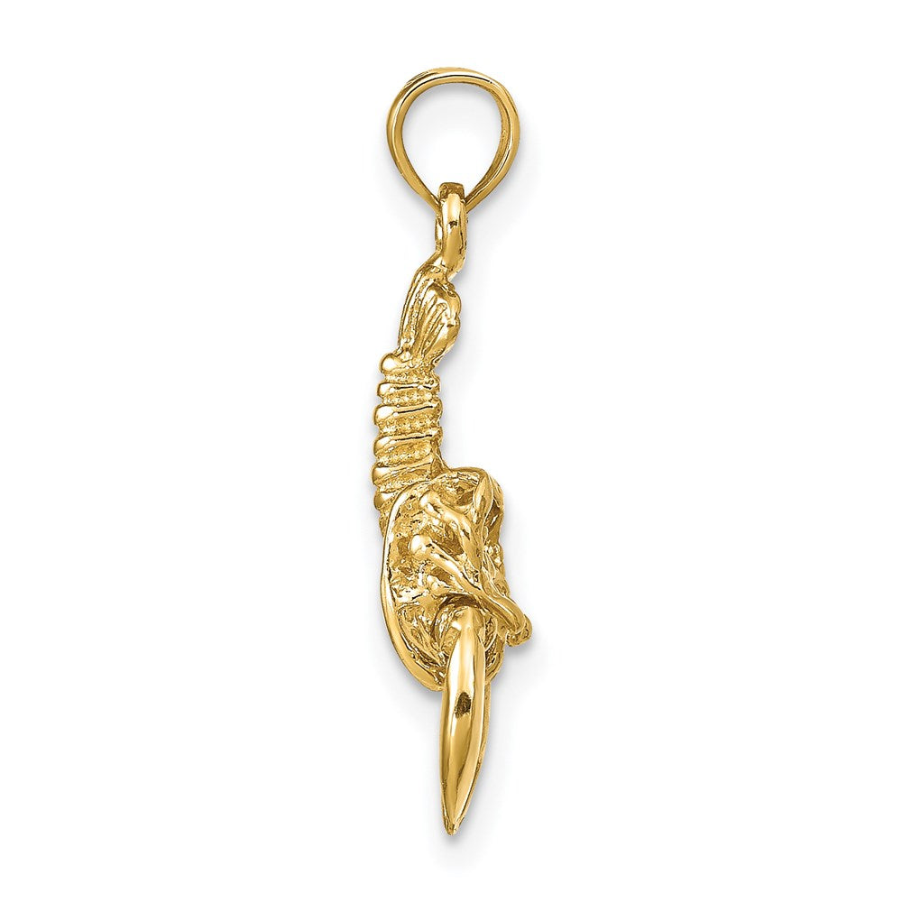 14K Gelbgold Beweglicher Hummer-Anhänger
