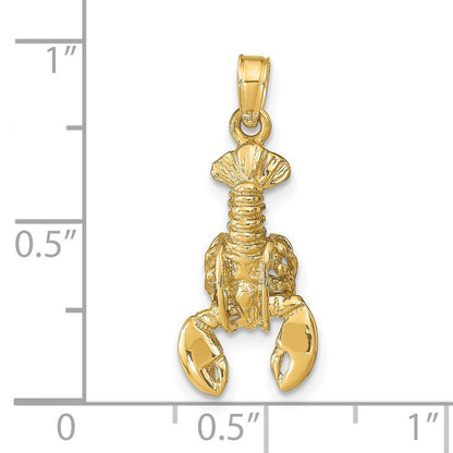 14K Gelbgold Beweglicher Hummer-Anhänger